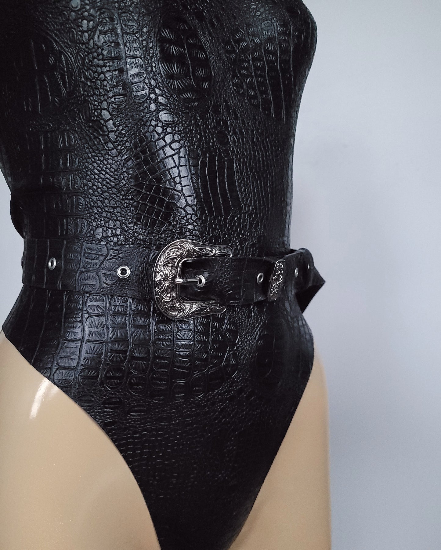 Moon-Croco Latex Leotard