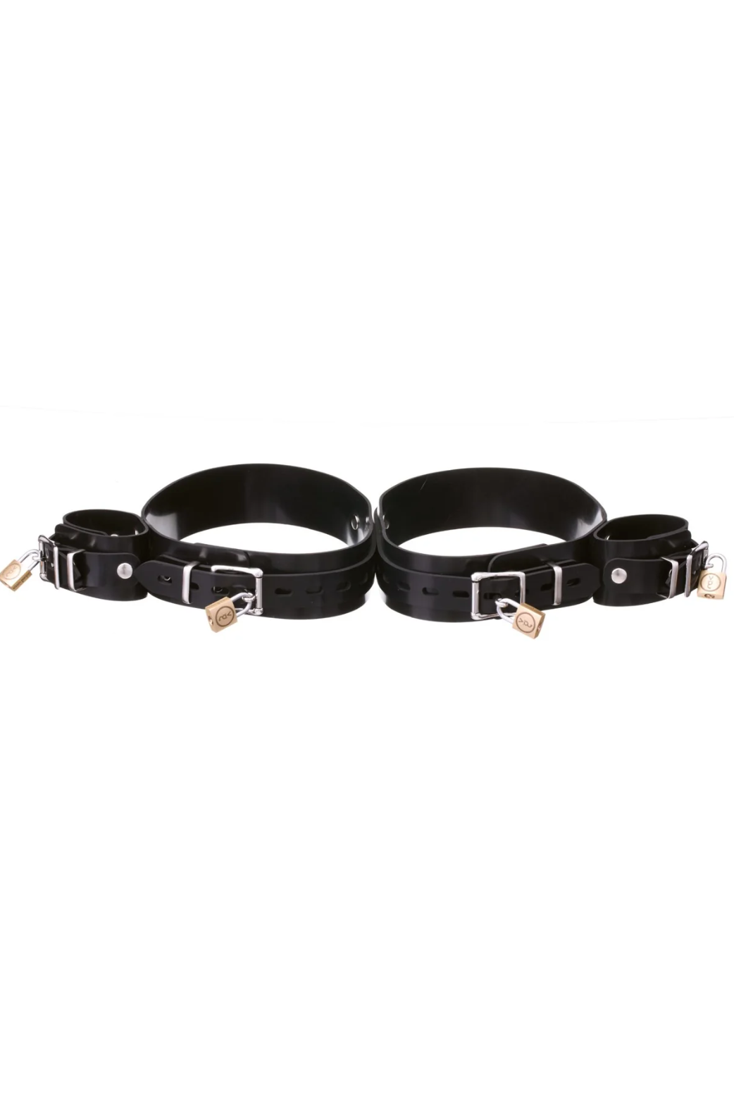 Heavy Rubber Thigh-to-Wrist Restraints (2pcs)