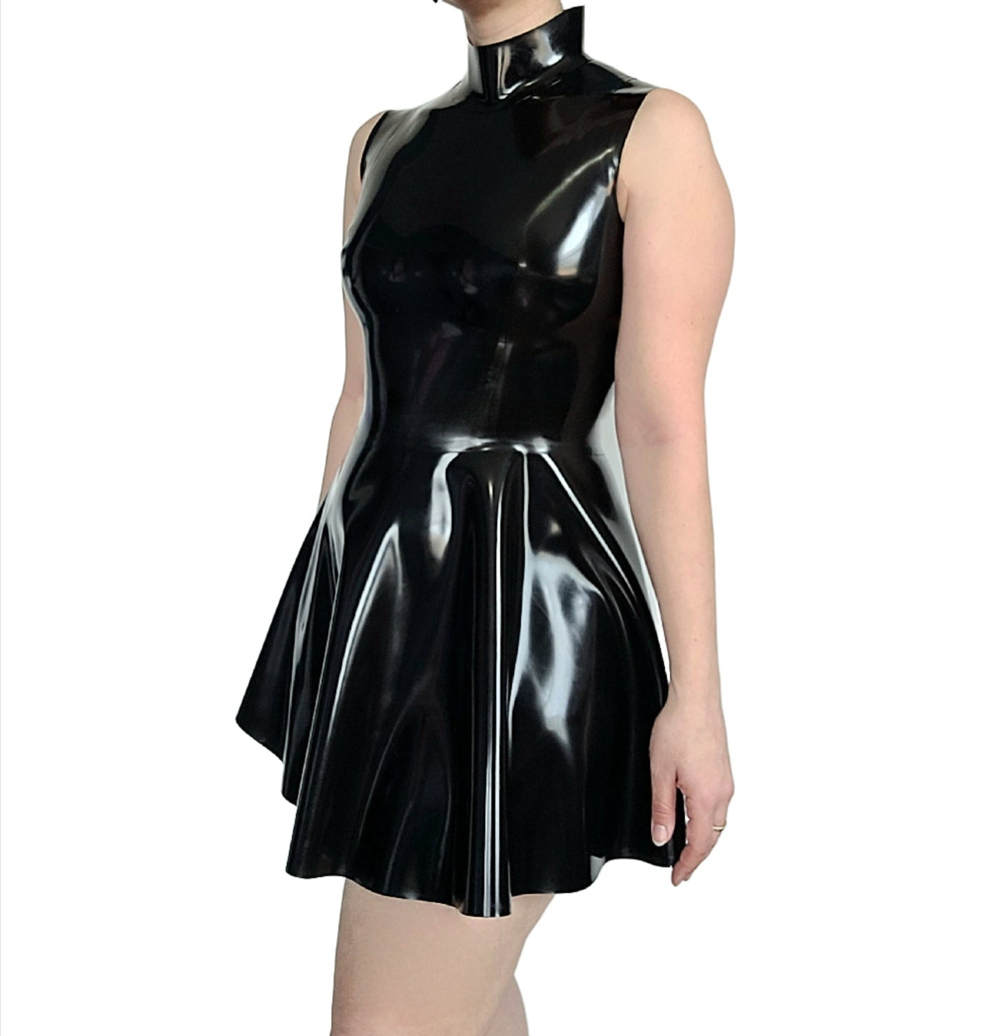 Black latex dress