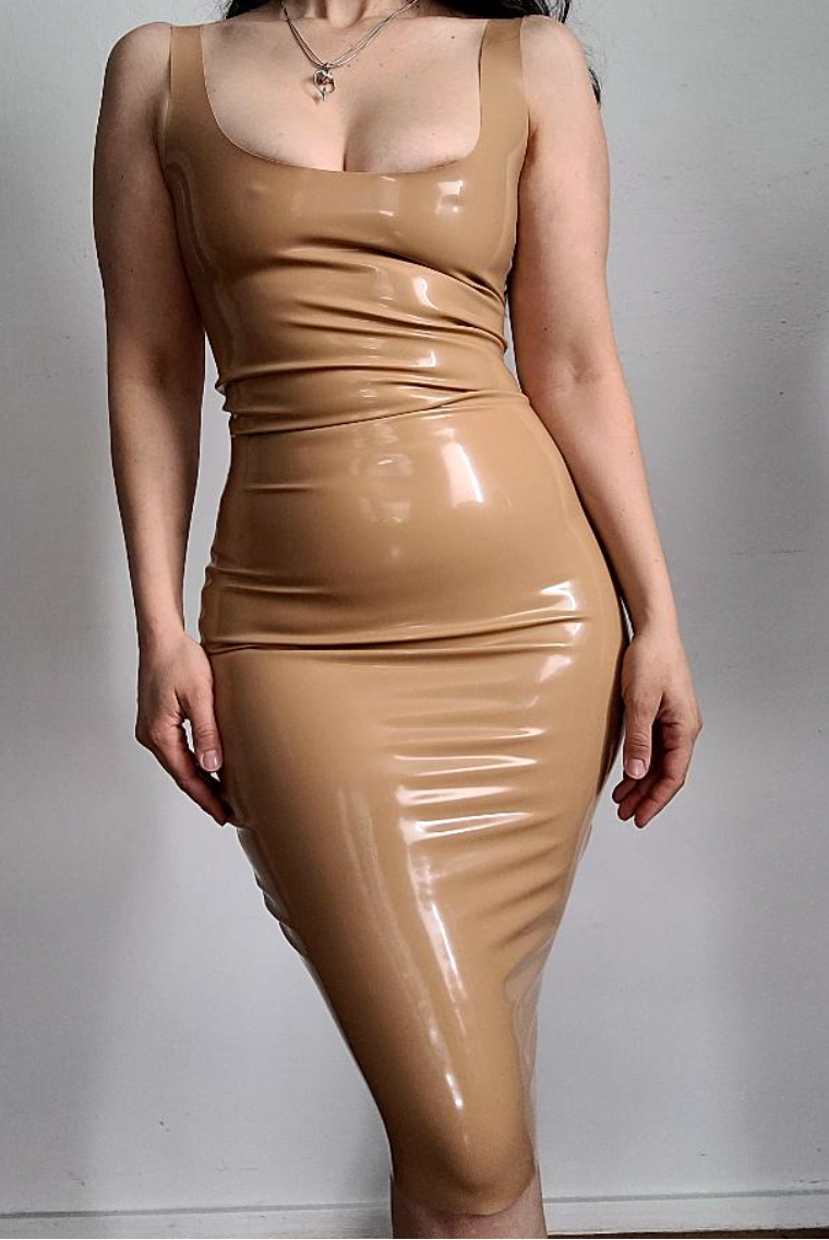nelly mini dress — handcrafted latex latex dresses by TOX Latex, made to order in Canada, designed as a statement piece for eveningwear and high-fashion