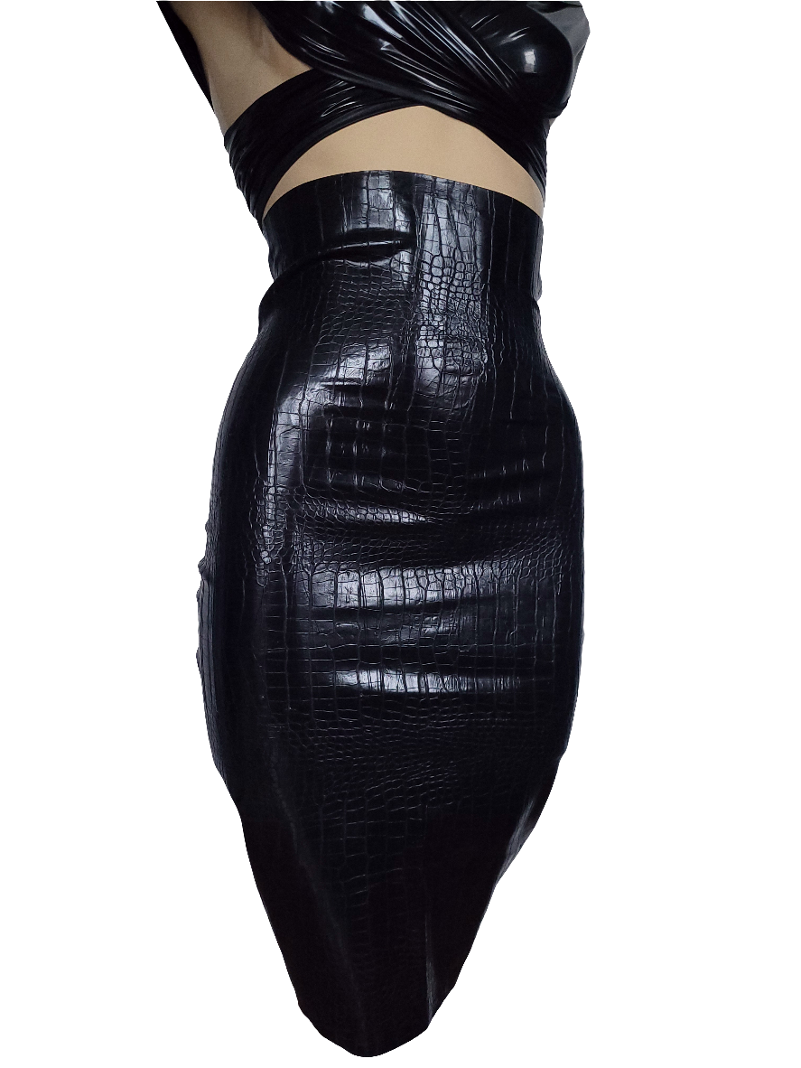 Croco Skin Pencil Skirt