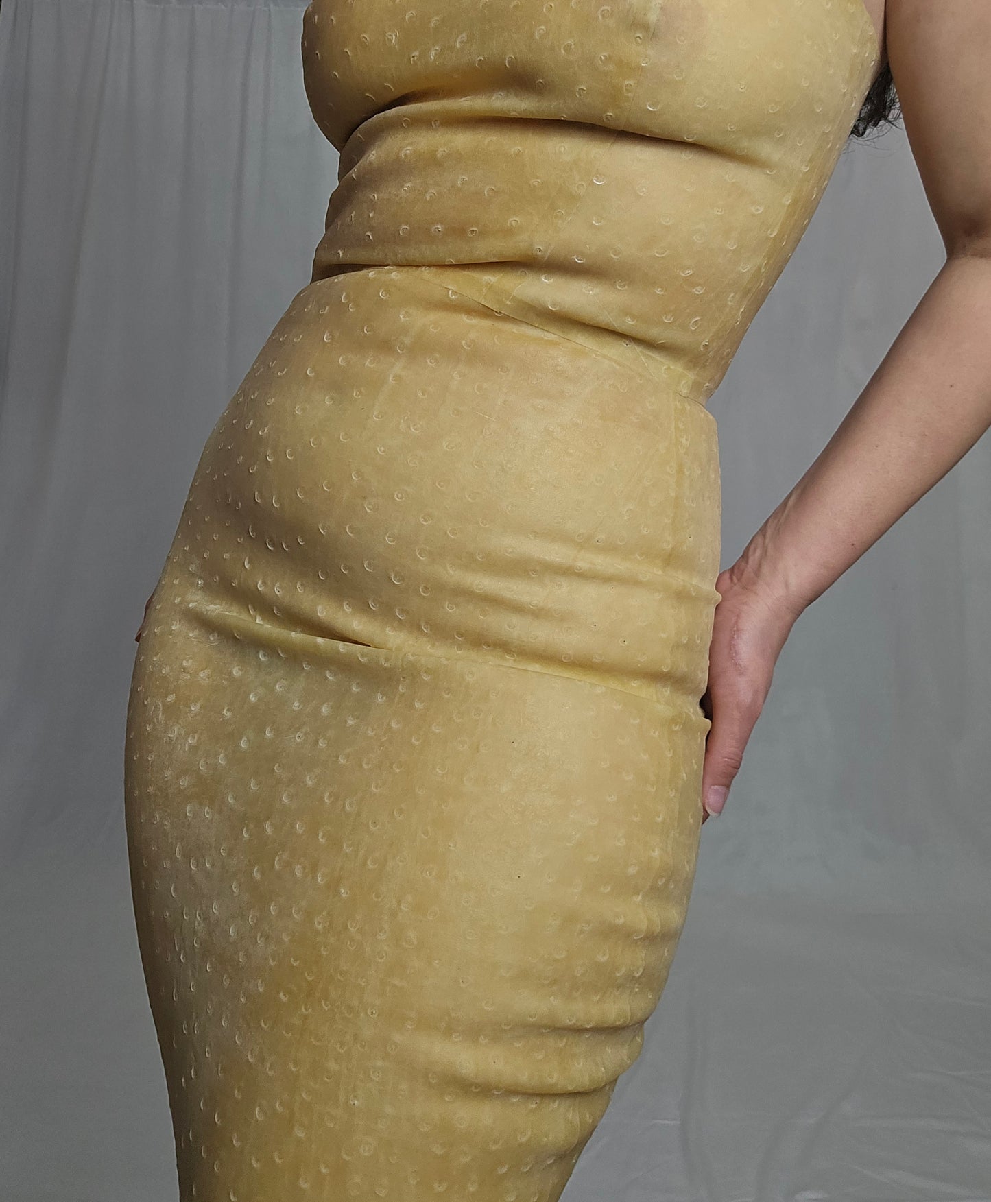 Ostrich Skin Tube Latex Dress — handcrafted latex by TOX Latex, made to order in Canada, designed as a statement piece for eveningwear and high-fashion