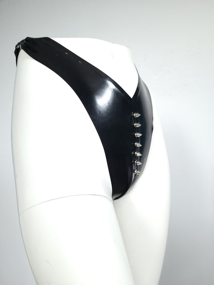 Latex Spiky V-Thong