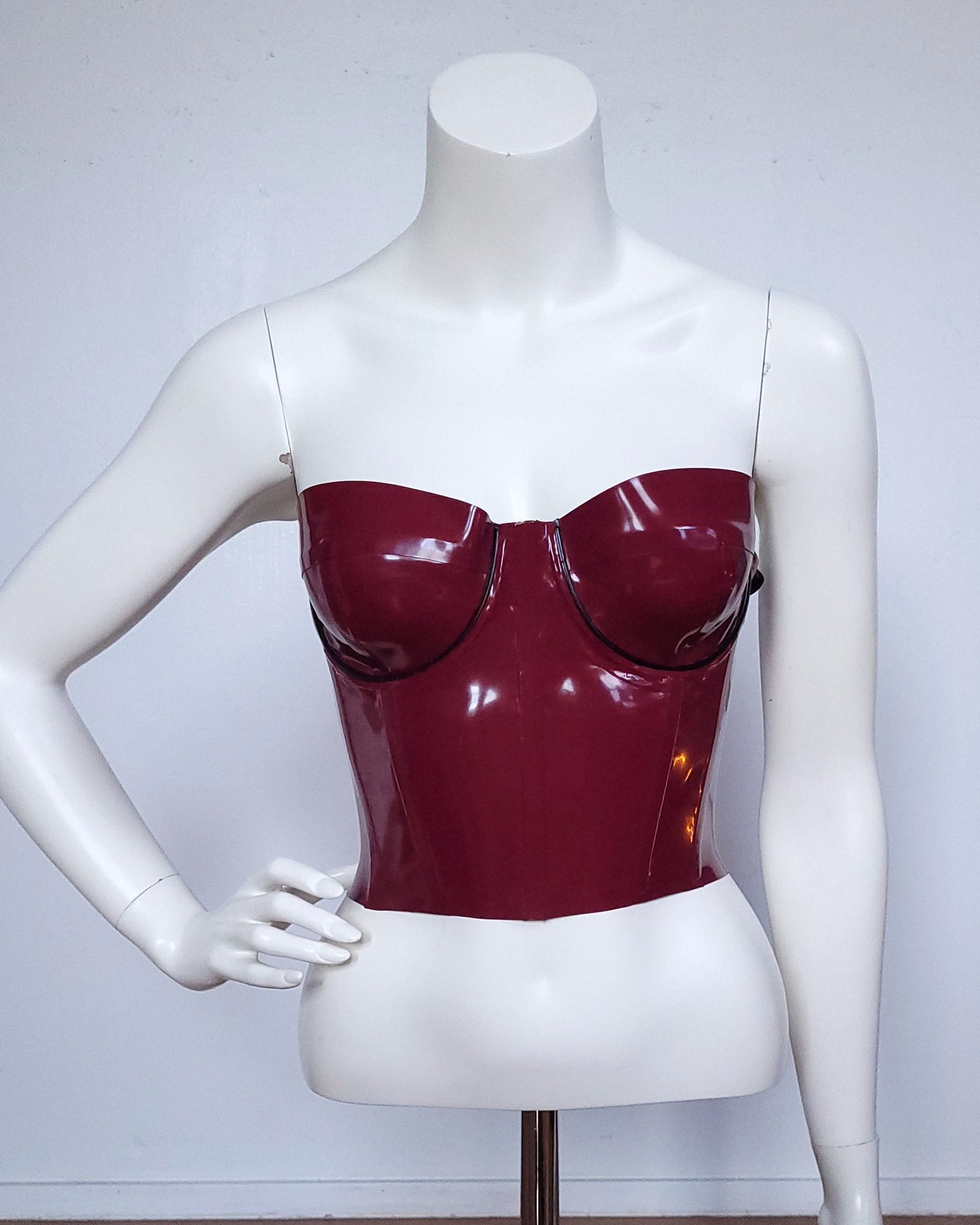 Waist Lenght Bustier - B Cup — handcrafted latex by TOX Latex, made to order in Canada, designed as a statement piece for eveningwear and high-fashion