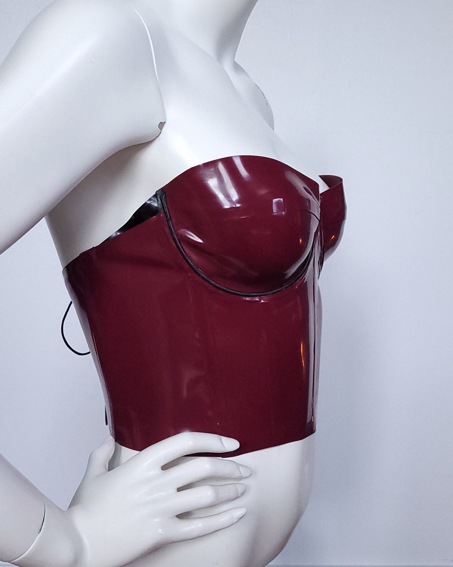 Waist Lenght Bustier - B Cup — handcrafted latex by TOX Latex, made to order in Canada, designed as a statement piece for eveningwear and high-fashion