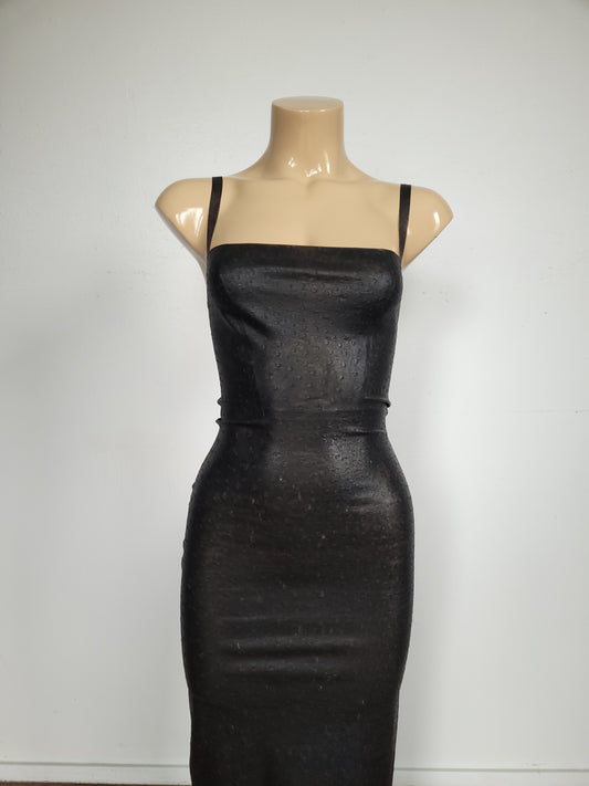 Ostrich Skin Latex Dress - Grey