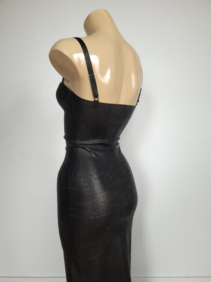 Ostrich Skin Latex Dress - Grey