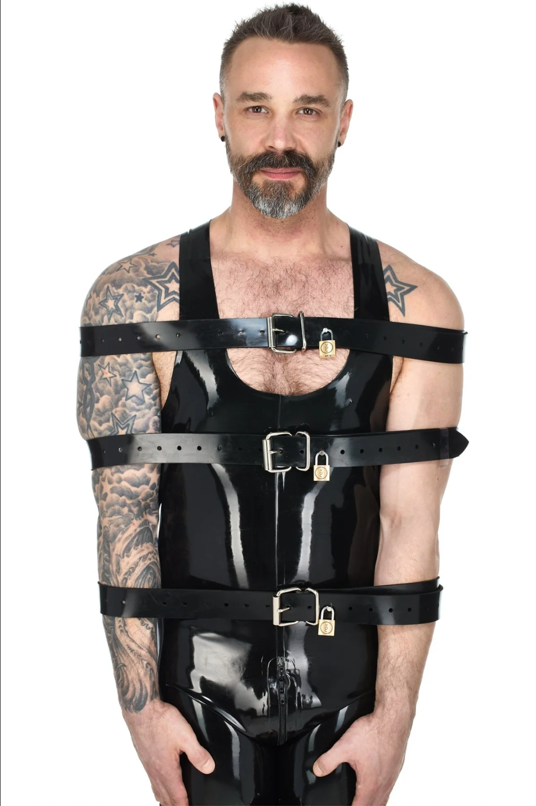 Heavy Rubber Locking Bondage Straps (Set of 5)