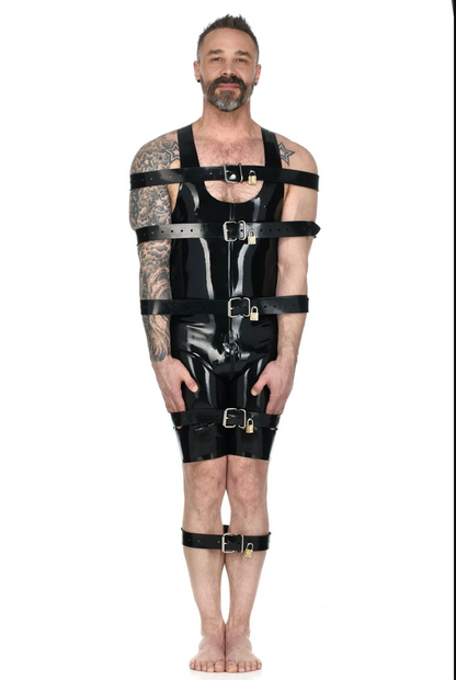 Heavy Rubber Locking Bondage Straps (Set of 5)