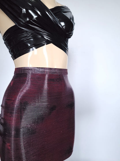 Lina Stripped Latex Skirt