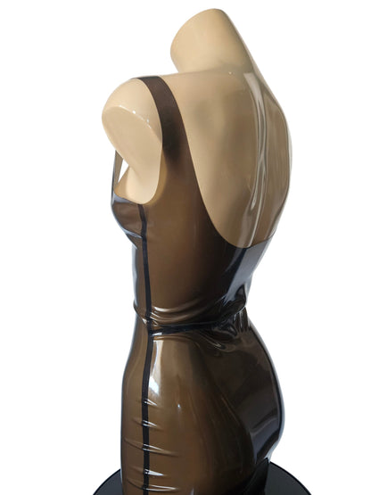 Nelly latex dress detail — step-in entry mini latex dress Canada