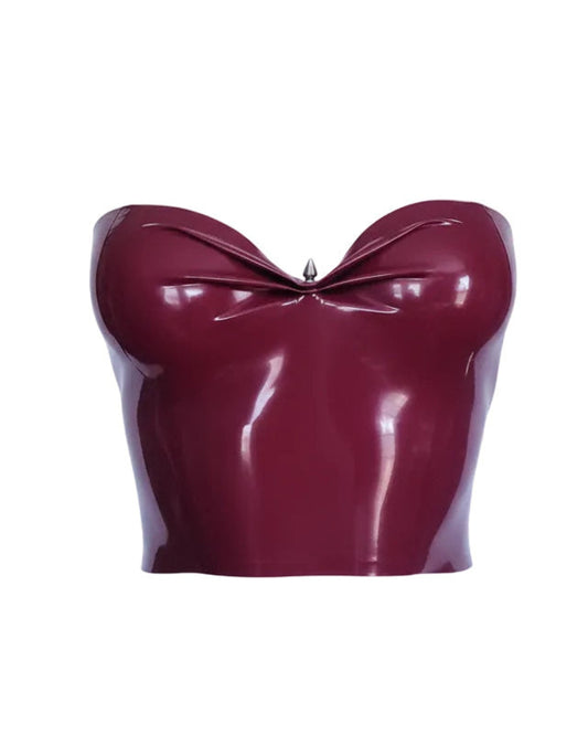Jenny latex top with front stud — cropped latex top by Tox Latex Canada