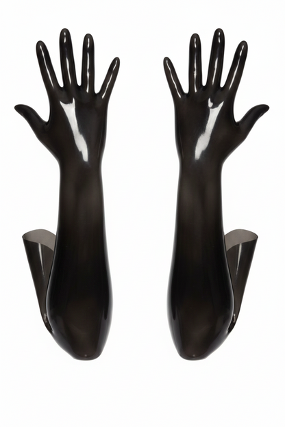 Transparent Black Opera Gloves