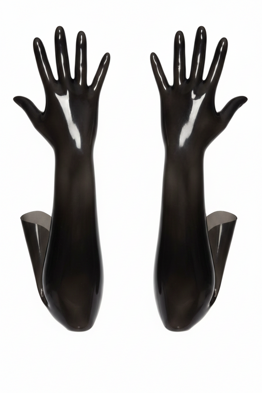 Transparent Black Opera Gloves