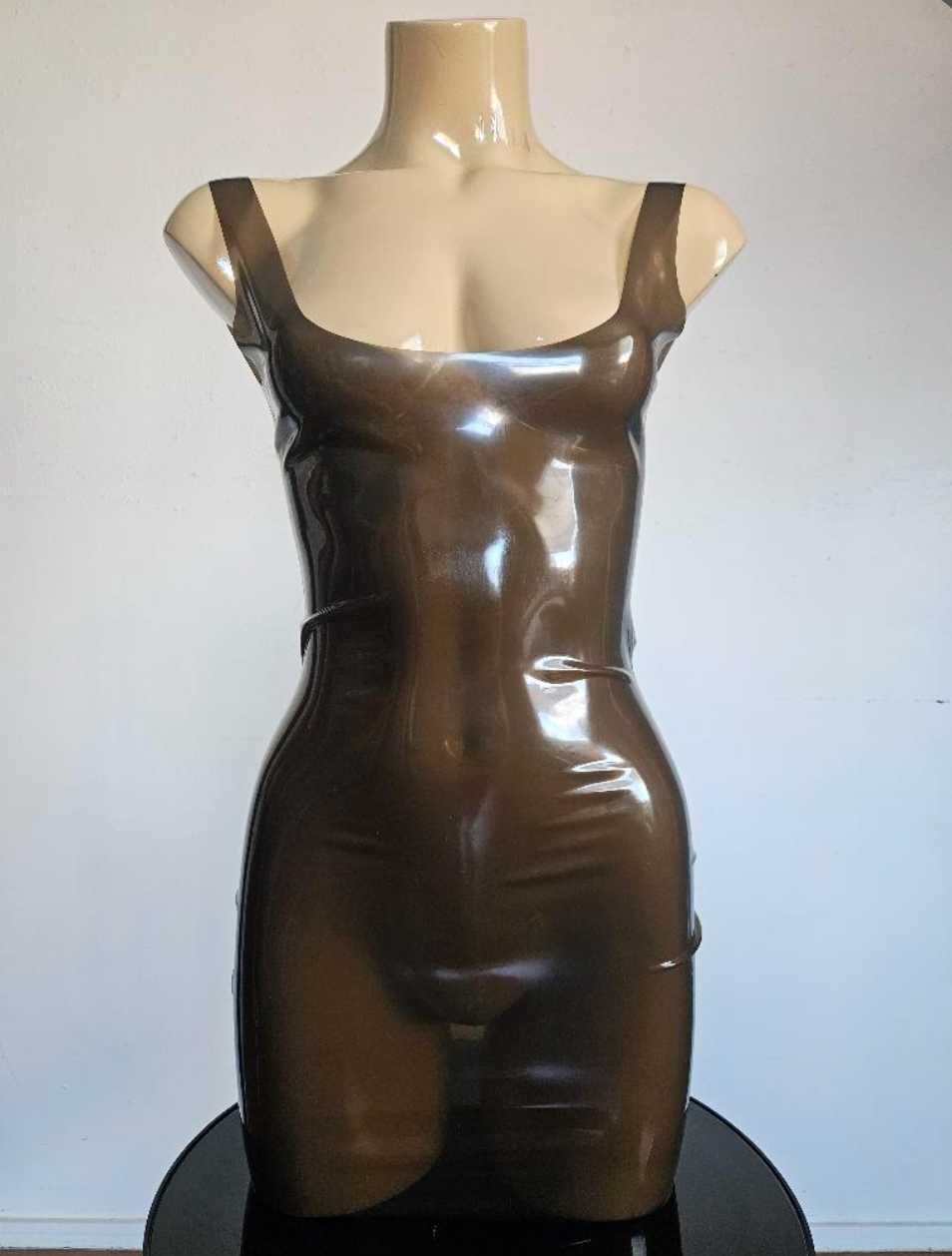 nelly mini dress — handcrafted latex latex dresses by TOX Latex, made to order in Canada, designed as a statement piece for eveningwear and high-fashion