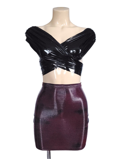 Lina Stripped Latex Skirt