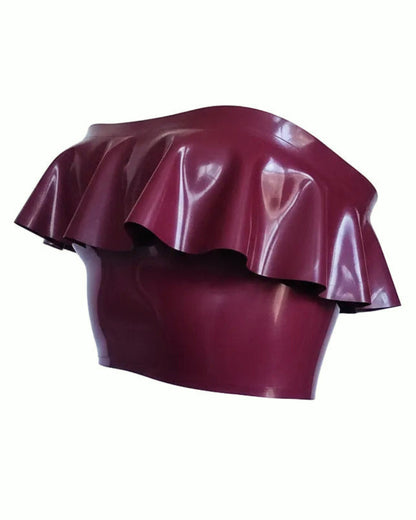  Frilly latex top front view — frilled 0.4mm latex top handcrafted in Canada