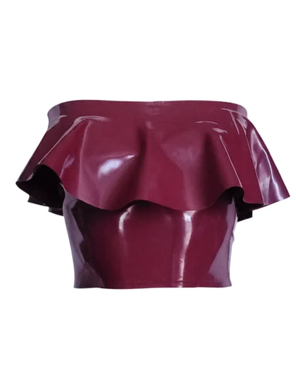  Frilly latex top — feminine cropped latex top by Tox Latex Canada