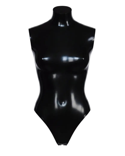 Officer structured latex bodysuit — high neck sleeveless latex bodysuit by Tox Latex Canada
