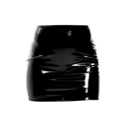 Mini latex skirt in black — no hardware fitted latex skirt by Tox Latex Canada