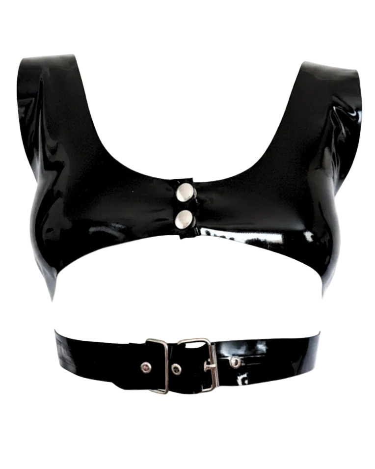 Cropped Croc Top — handcrafted latex by TOX Latex, made to order in Canada, designed as a statement piece for eveningwear and high-fashion