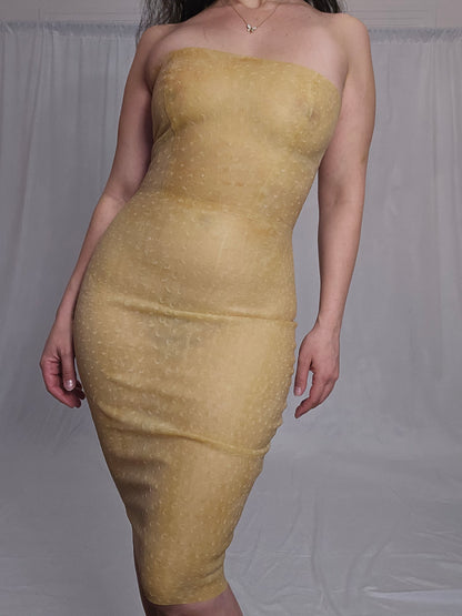Ostrich Skin Tube Latex Dress