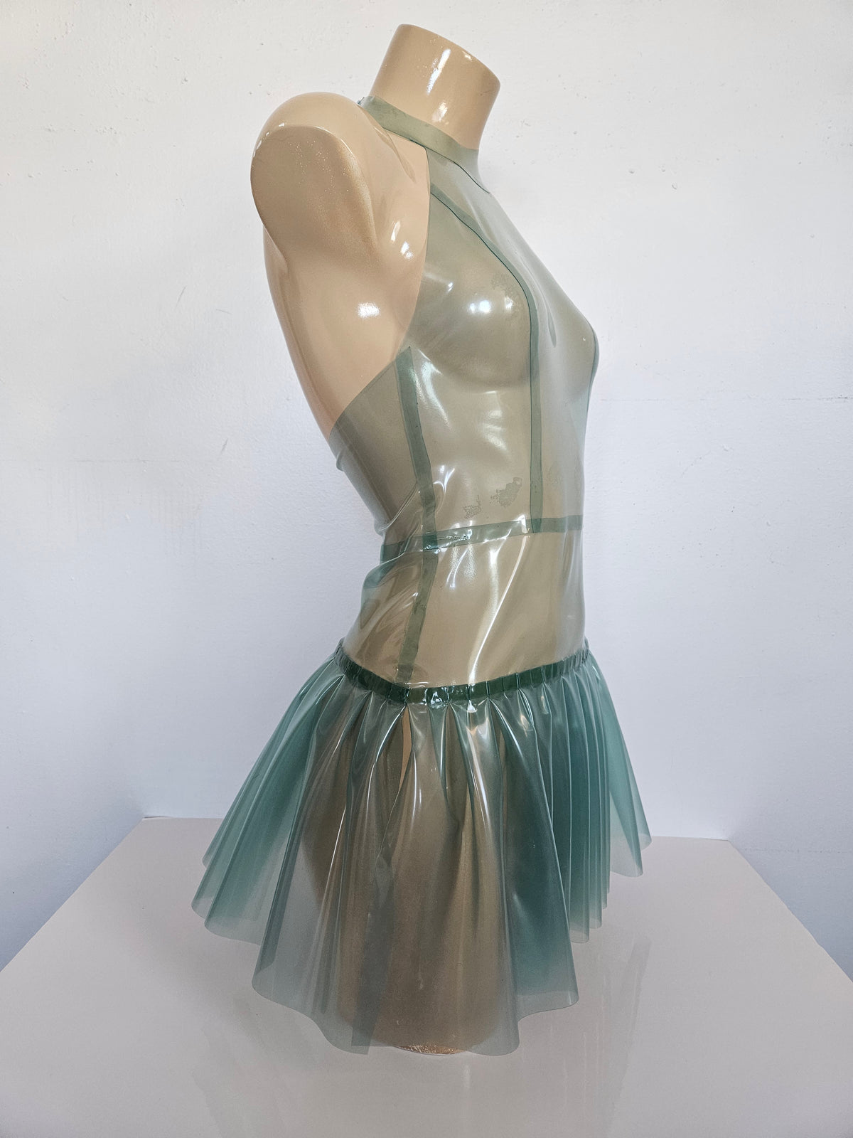s size dress - prototype — handcrafted latex latex tops by TOX Latex, made to order in Canada, designed as a statement piece for eveningwear and high-fashion