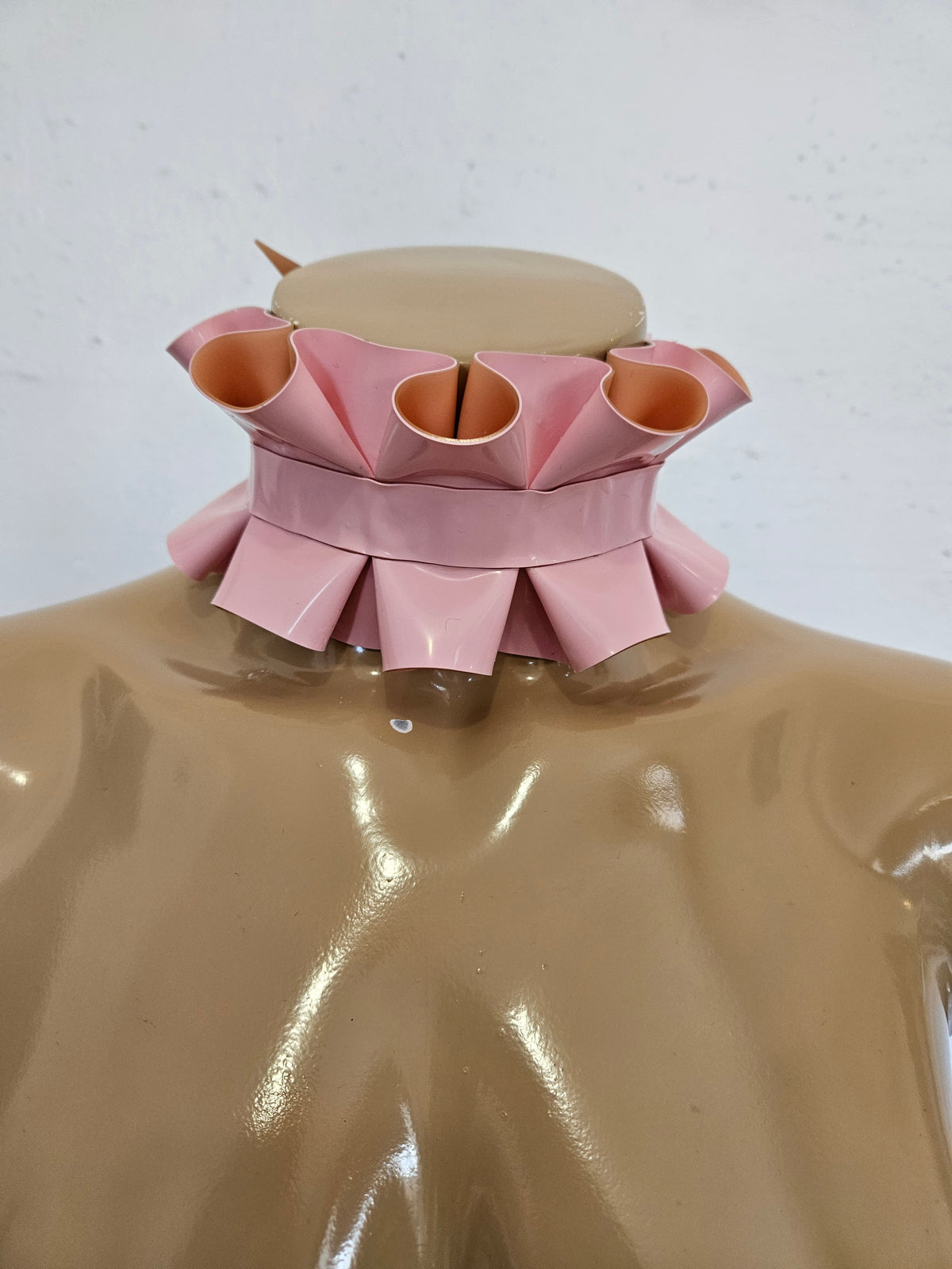 plated ruffles collar - heavy rubber - — handcrafted latex latex accessories by TOX Latex, made to order in Canada, designed as a statement piece for eveningwear and high-fashion