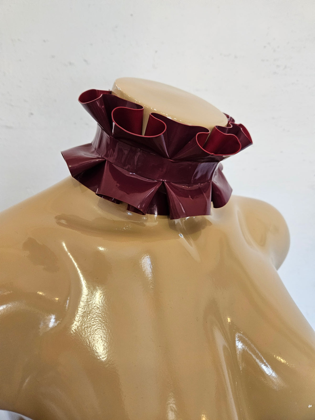 plated ruffles collar - heavy rubber - — handcrafted latex latex accessories by TOX Latex, made to order in Canada, designed as a statement piece for eveningwear and high-fashion