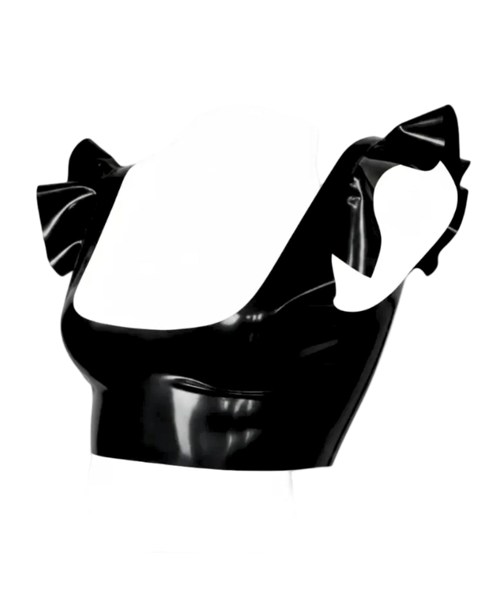 Frilly tank top front view — frilled latex tank top handcrafted in Canada