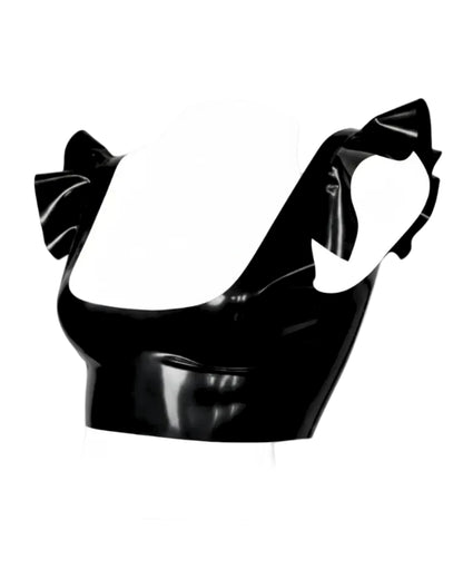 Frilly tank top front view — frilled latex tank top handcrafted in Canada